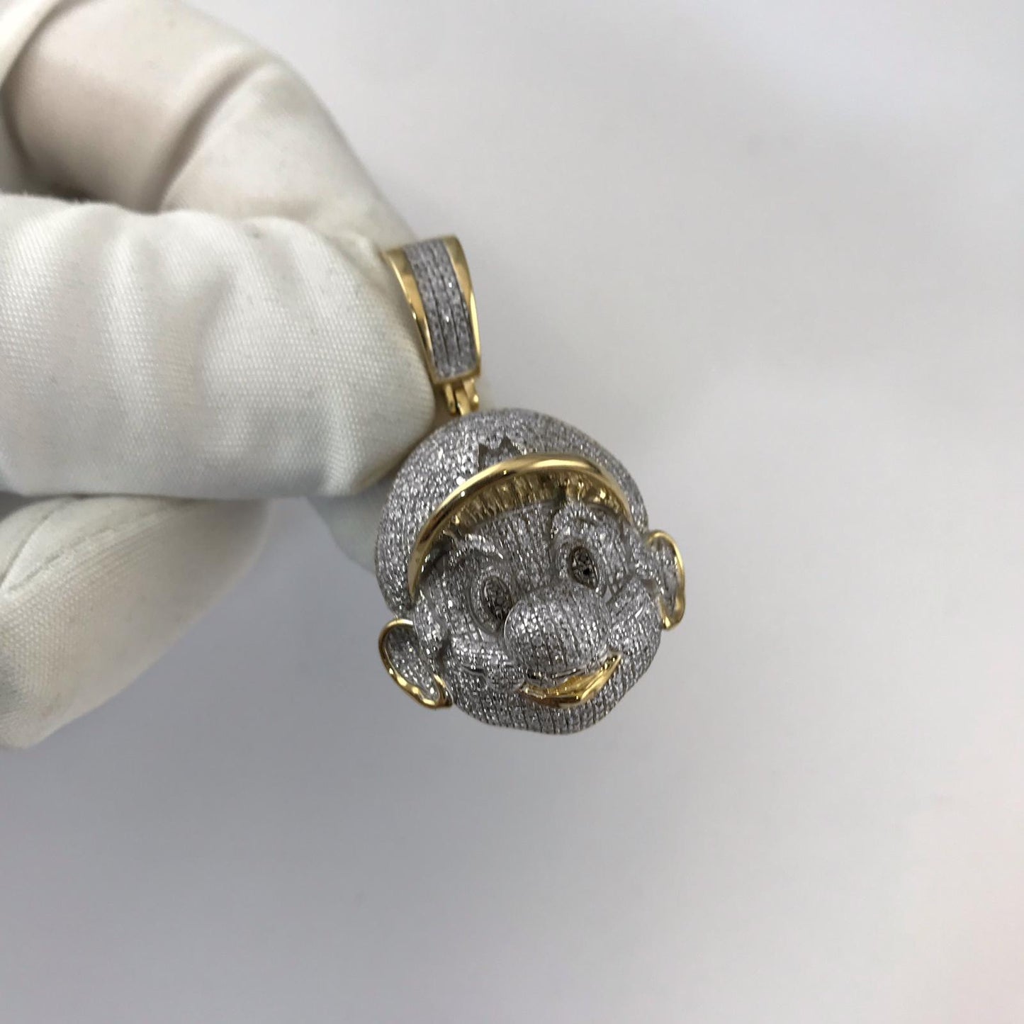 Yellow Gold Diamond Cartoon Head Pendant 10ct