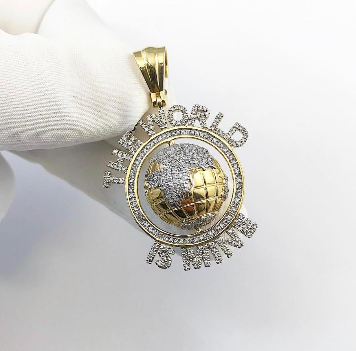 10ct Yellow Gold Diamond The World Is Mine Pendant – Giggy Jewellery