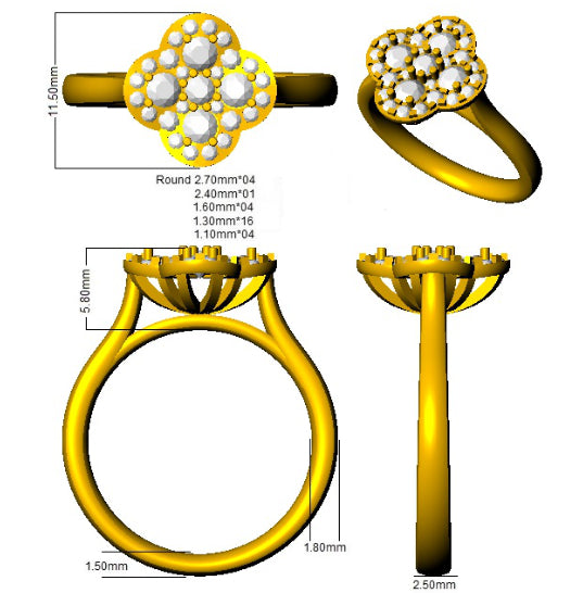 Ring 18 KT Yellow Gold