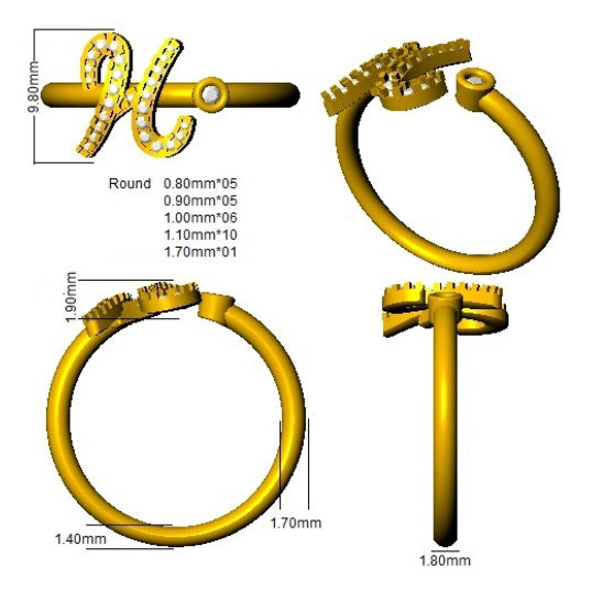 Ring 18 KT Yellow Gold