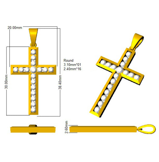 Cross 18 KT Yellow Gold