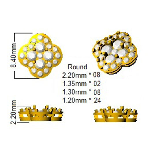 Earring 18 KT Yellow Gold