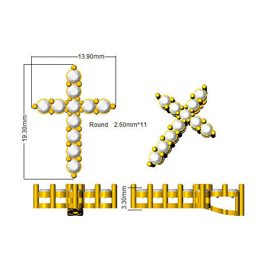 Cross 18 KT Yellow Gold