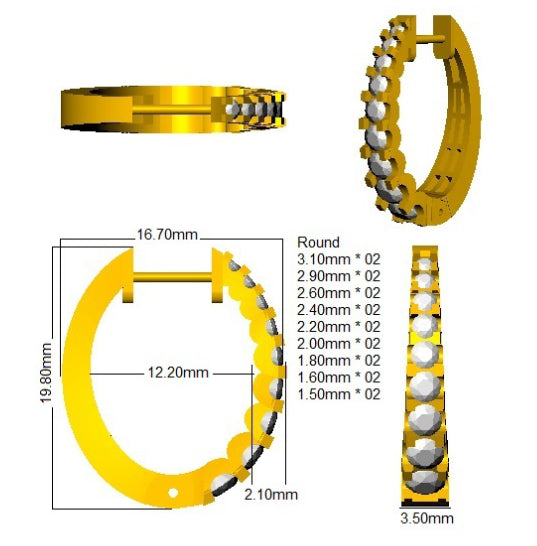 Earring 18 KT Yellow Gold