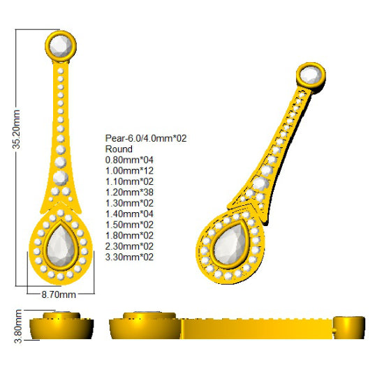 Earring 18 KT Yellow Gold