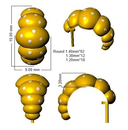 Earring 18 KT Yellow Gold