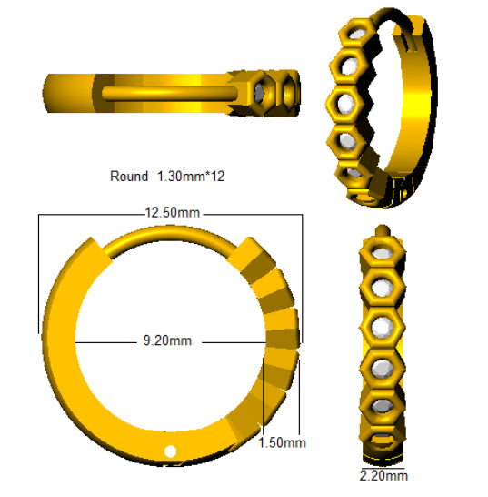 Earring 18 KT Yellow Gold