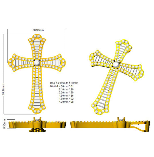 Cross 18 KT Yellow Gold