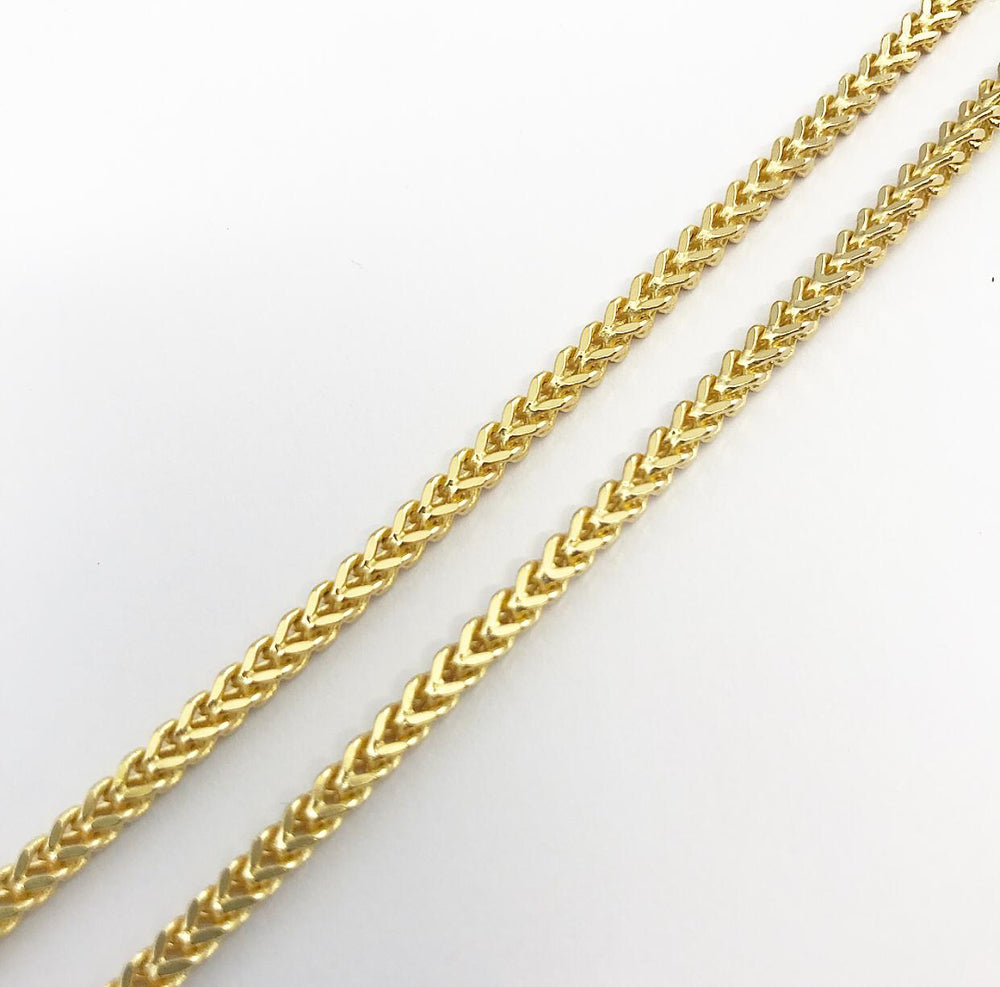 9ct 2.5mm Yellow Gold Franco Chain / Bracelet (Solid)