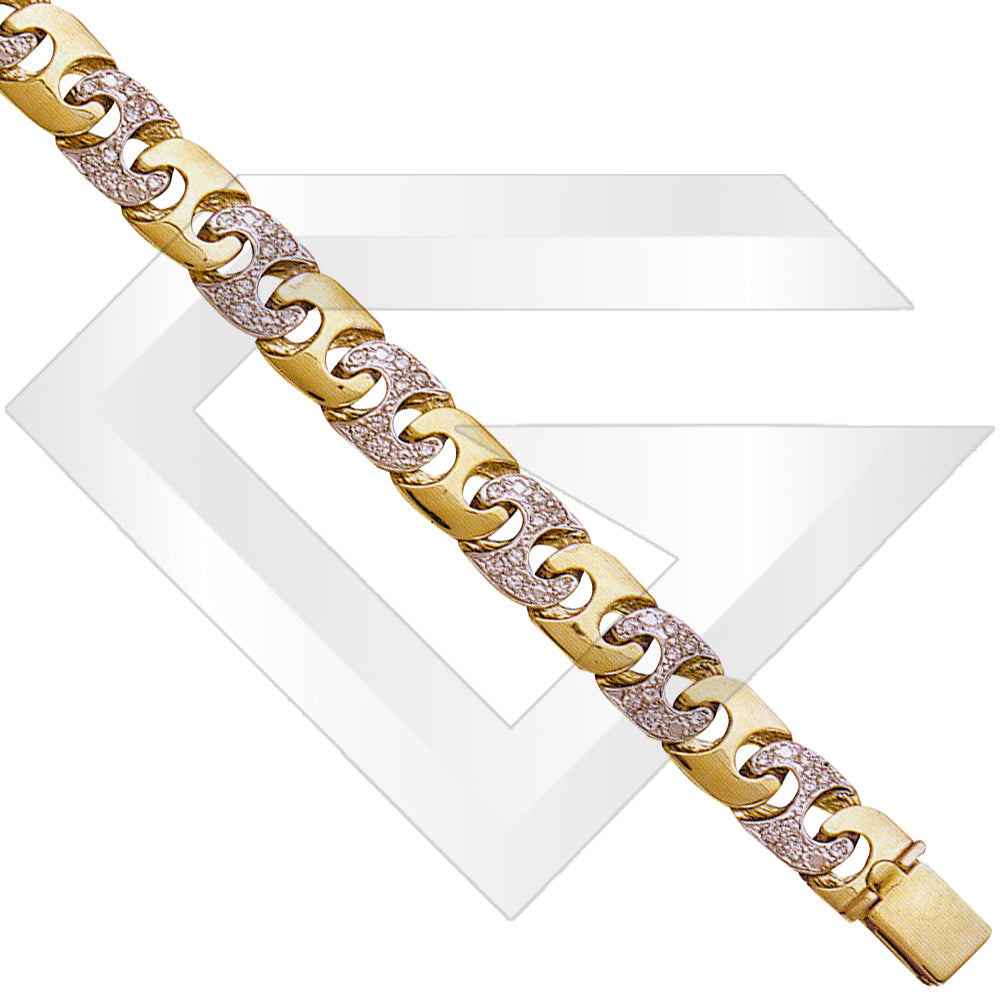9ct Bali Cubic Zirconia Gold Chain / Bracelet (Gauge 3)