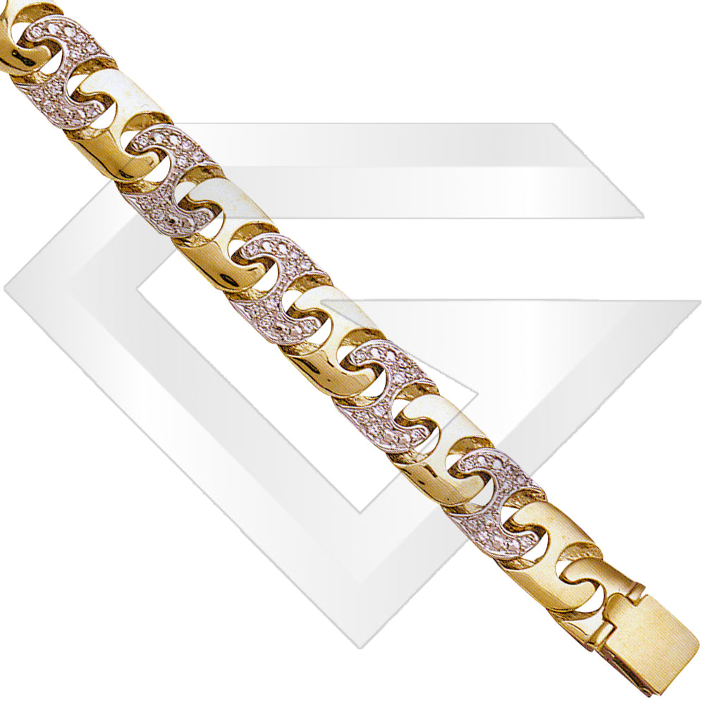 9ct Bali Cubic Zirconia Gold Chain / Bracelet (Gauge 4)