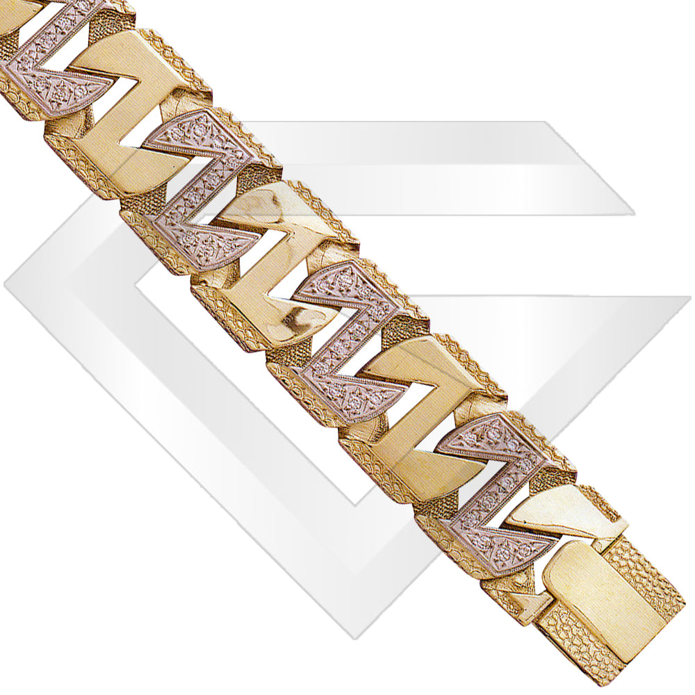 9ct Bangkok Cubic Zirconia Gold Chain / Bracelet (Gauge 7)