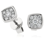 Cushion Shape Diamond Cluster Earrings 0.25ct