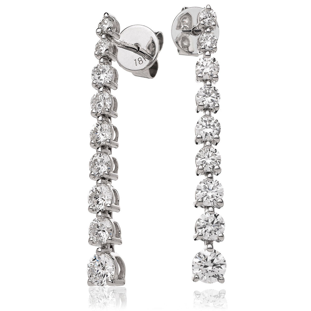Claw Set Diamond Drop Earrings 1.25ct
