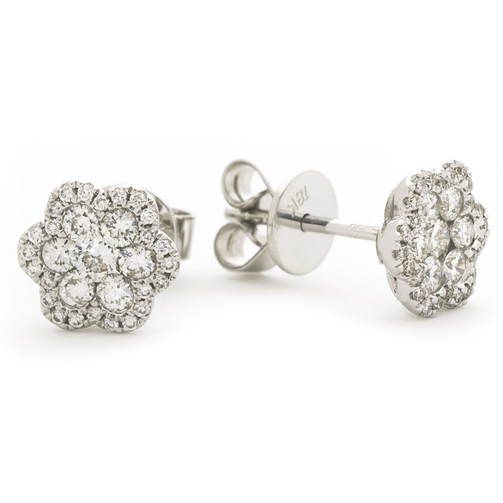 Floral Cluster Studs 0.90ct
