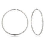 Micro Pave Set Hoop Earrings 1.90ct