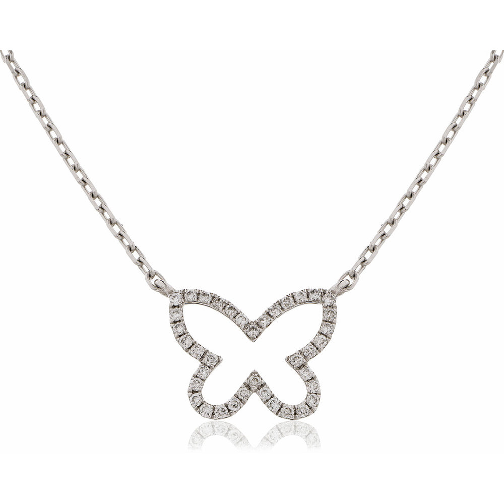 Butterfly Pendant Necklace 0.15ct