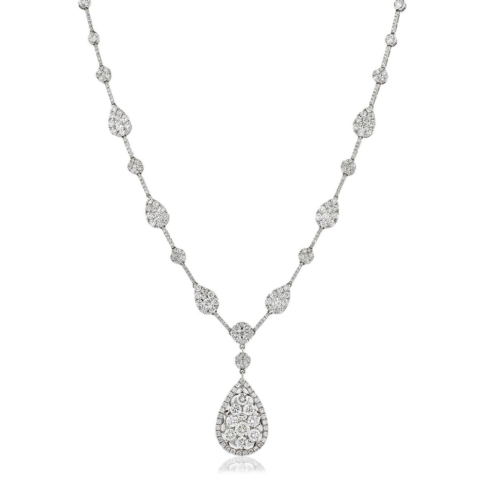 Pear Shape Cluster Necklace 7.30ct