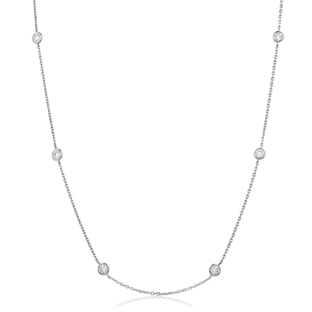 Rubover Set Yard Necklace 0.20ct