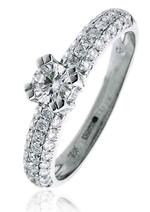 Diamond Engagement Ring With Pave Set Shoulders 0.80ct