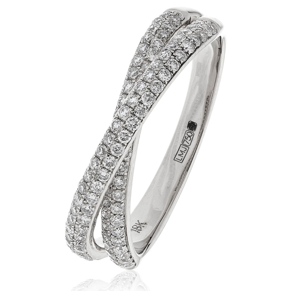 Pave Crossover Ring 0.50ct