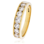 Channel and Grain Set Half Eternity Ring 1.00ct