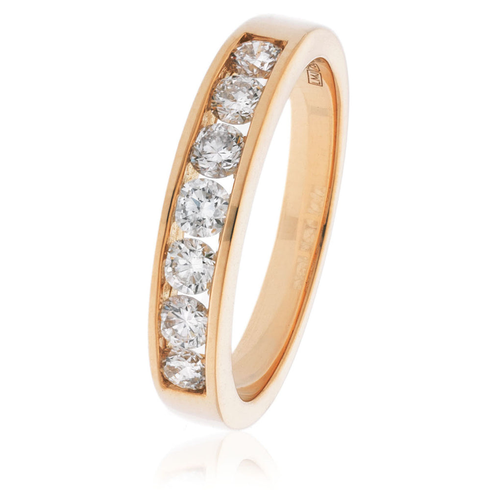 Channel and Grain Set Half Eternity Ring 0.20ct