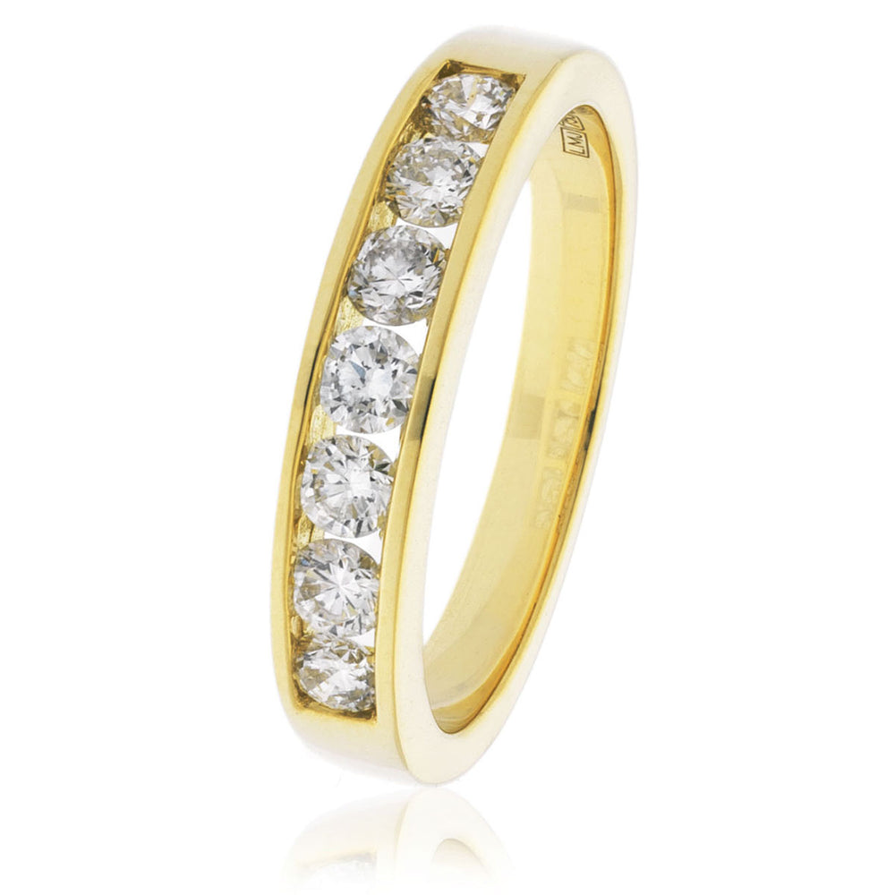 Channel and Grain Set Half Eternity Ring 0.20ct