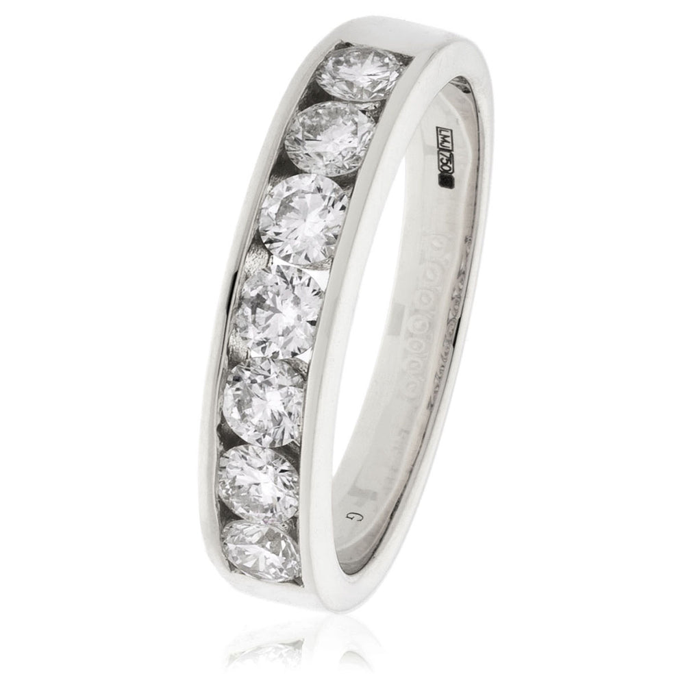 Channel And Grain Set Half Eternity Ring 1.50ct