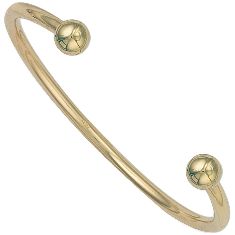 9ct Yellow Gold Solid 3.5mm Torque Bangle