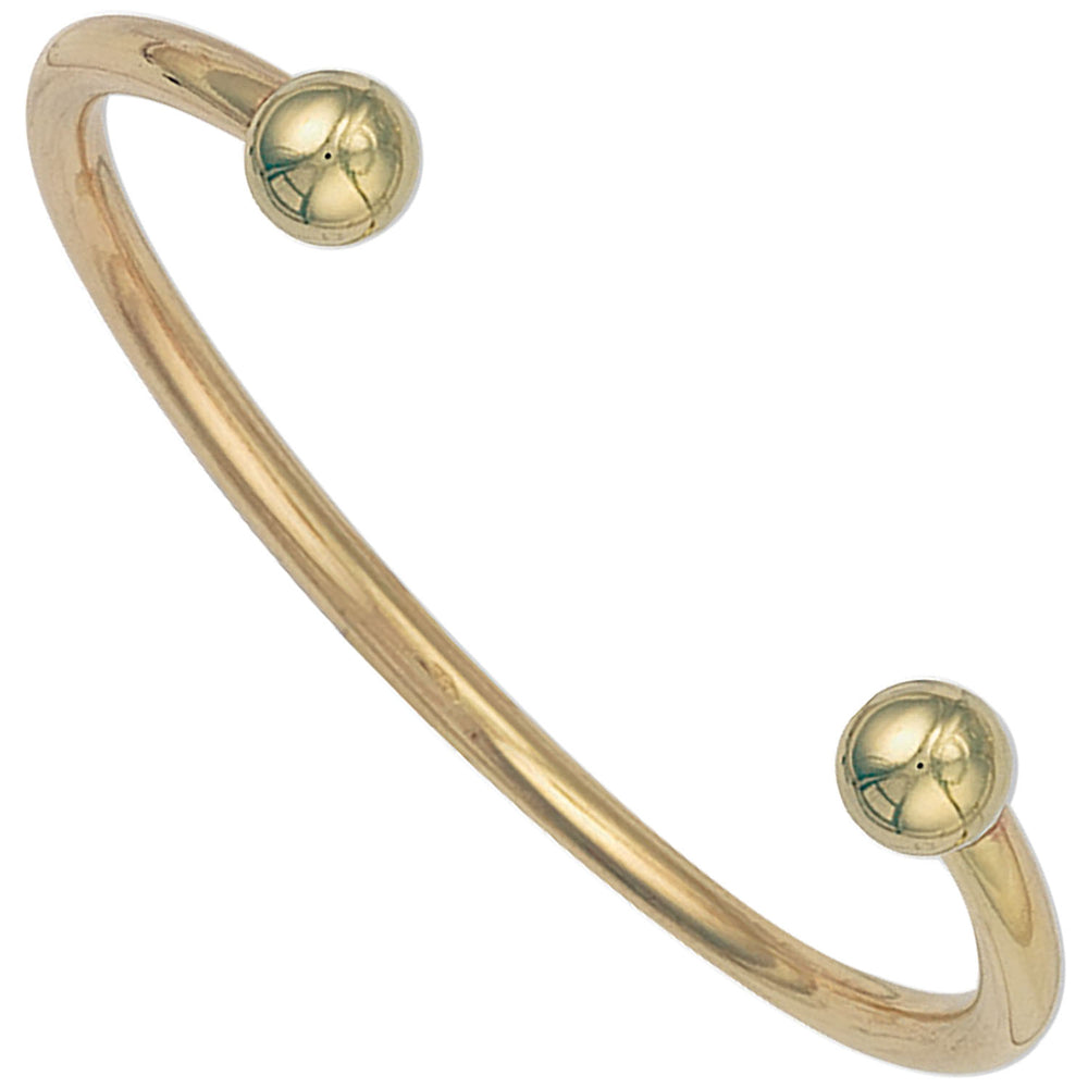 9ct Yellow Gold Solid 4mm Torque Bangle