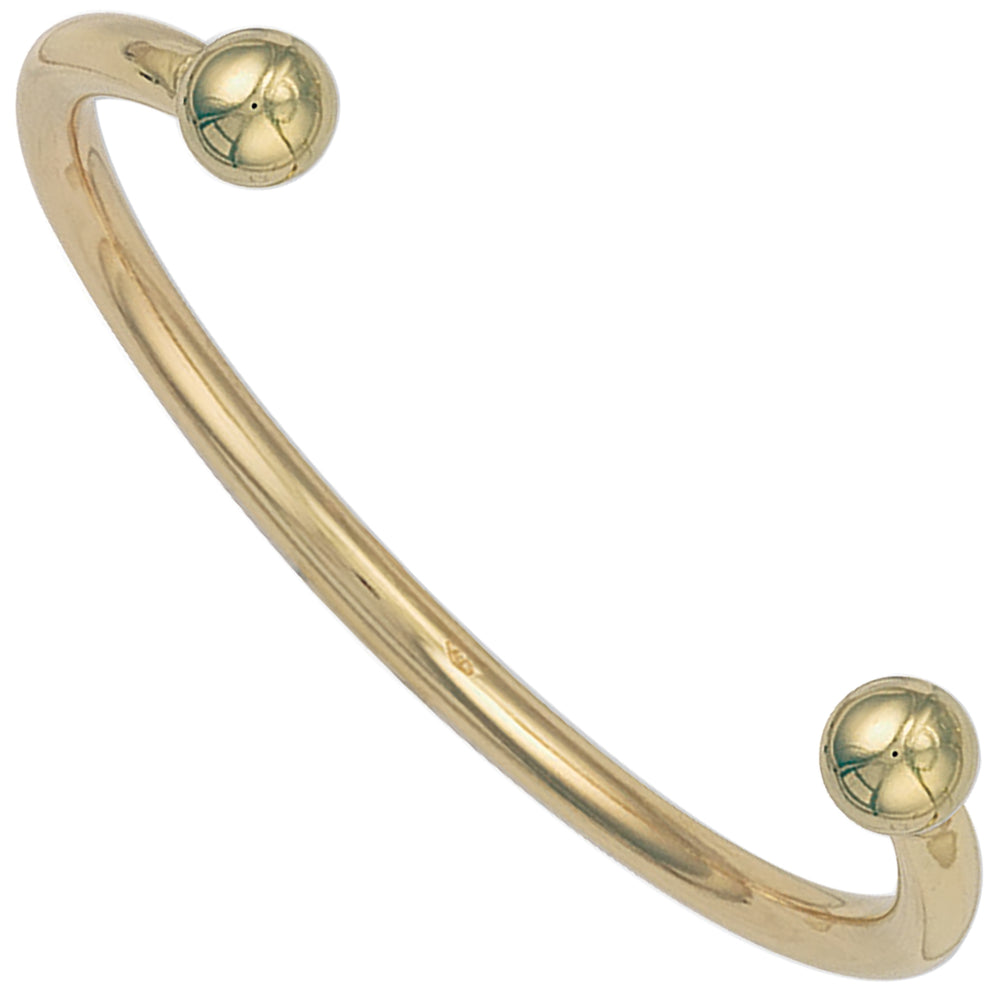 9ct Yellow Gold Solid 4.5mm Torque Bangle