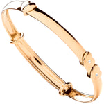 9ct Yellow Gold Expandable Baby Bangle with Floating Cubic Zirconia Heart