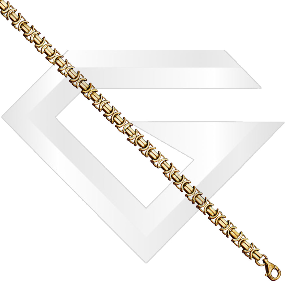9ct UK Flat Byzantine Gold Chain / Bracelet (Gauge 1)