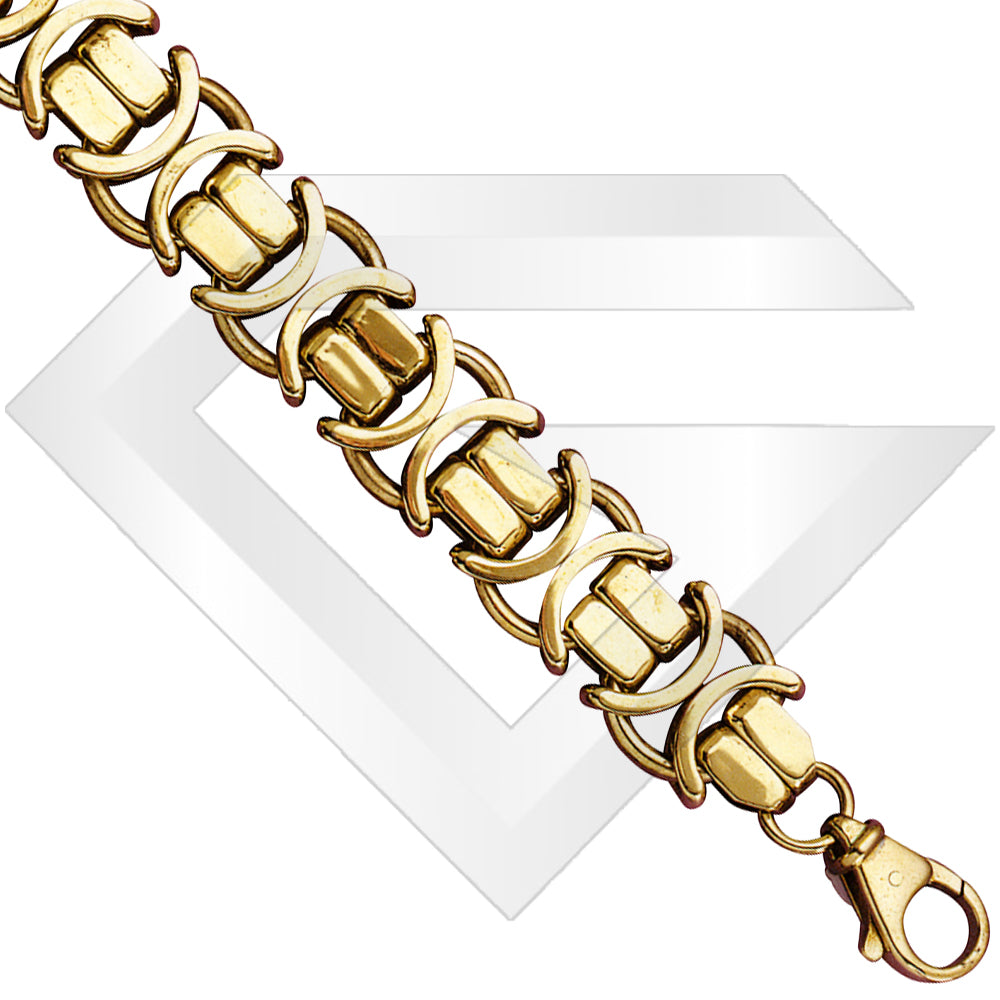 9ct UK Flat Byzantine Gold Chain / Bracelet (Gauge 8)
