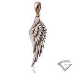 10K Rose Gold 1.00ctw Diamond Angel Wing Pendant