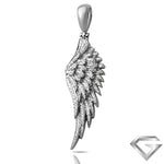 10K White Gold 1.00ctw Diamond Angel Wing Pendant