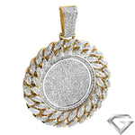 14K Yellow Gold 3.50ctw Diamond Medallion With Miami Cuban Border