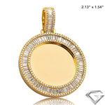 14K Yellow Gold 5.50ctw Baguette Diamond Memorial Pendant(Picture / Photo Pendants)