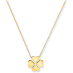 9ct Yellow Gold Rolo Chain With 4 Leaf Clover, Adjustable from 18" to 16"/14"