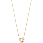 9ct Yellow Gold Entwined 3 Rings CZ (Cubic Zirconia) Necklace