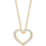 Y/G Cz Heart Pendant on 18" Chain