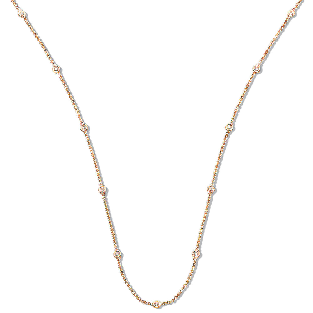 18ct Yellow Gold 0.50ct Rubover Diamond Chain (18in/45cm)