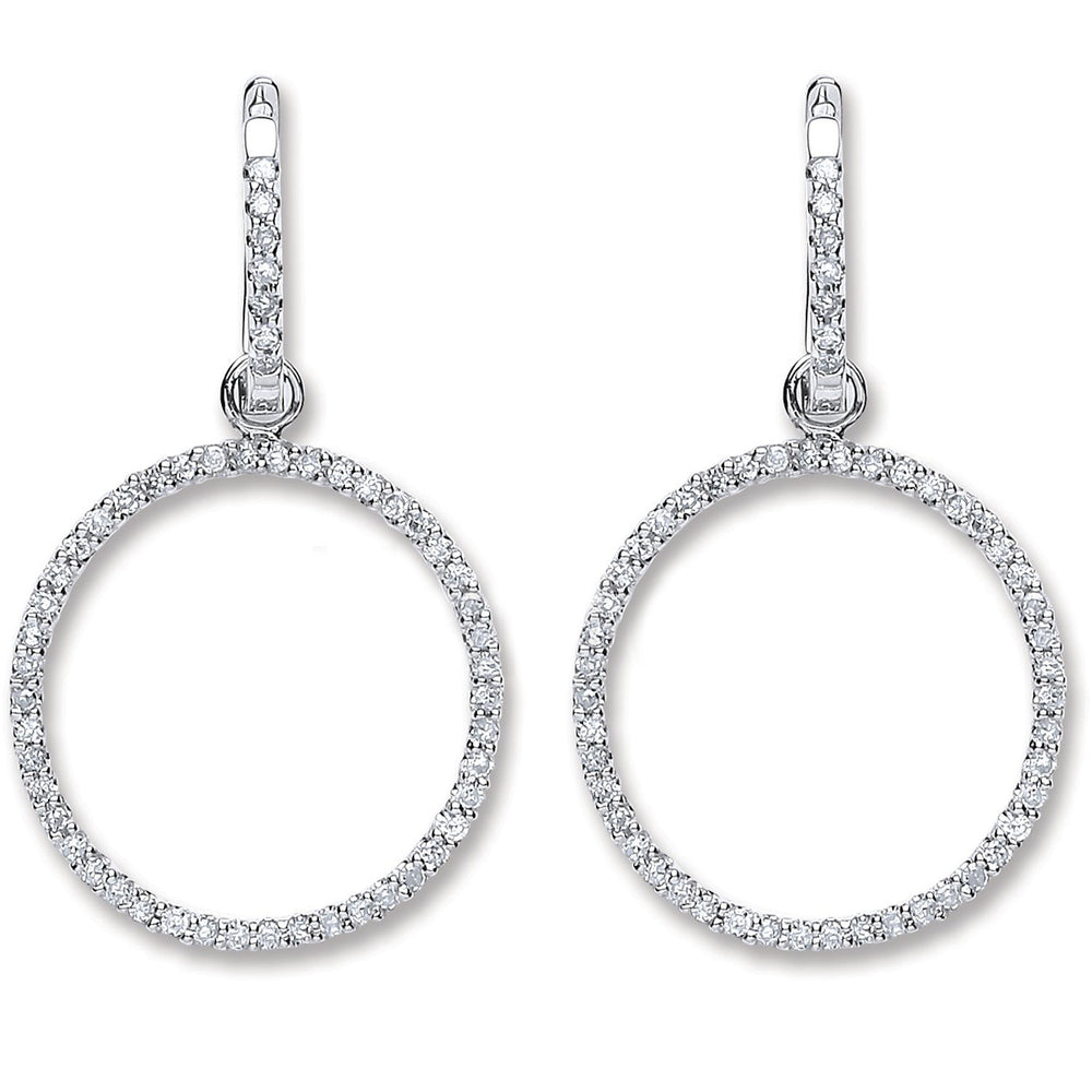 18ct White Gold 0.55ct Diamond Drop Earrings