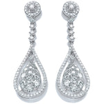 18ct White Gold 3.30ct Diamond Drop Earrings