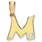 9ct Yellow Gold 0.01ct Diamond M Letter Pendant
