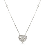 Heart Shape Double Halo Cluster Pendant and Chain 0.80ct