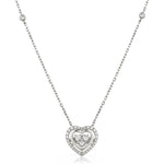 Halo Heart Pendant and Chain 0.65ct