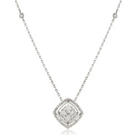 Cushion Shape Halo Cluster Pendant and Chain 1.05ct