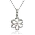 Fancy Flower Shape Pendant and Chain 0.18ct